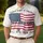 America 250th Anniversary Patriotic Grunge Flag Tropical Hibiscus 1776-2026 Men's Polo Shirt (Lightweight) - 4