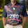 USA 250th Anniversary Patriotic Emblem: Eagle Flag Wings, Fireworks, 1776-2026 Shield Men's Polo Shirt (Lightweight) - 4