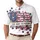 USA 250th Anniversary Patriotic Stars Stripes Freedom Banner Daisy Wreath Floral Men's Polo Shirt (Lightweight) - 1