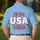 America 250th Anniversary 1776 USA 2026 Patriotic Stars Tropical Denim Blue Men's Polo Shirt (Lightweight) - 5
