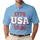 America 250th Anniversary 1776 USA 2026 Patriotic Stars Tropical Denim Blue Men's Polo Shirt (Lightweight) - 1
