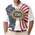 USA 250th Anniversary Patriotic Polo Bow with Jewel 250 Emblem Gold Stars Red Stripes Men's Polo Shirt (Lightweight) - 1