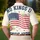 USA 250th Birthday 1776: No Kings In America Distressed Flag Tropical Hibiscus Men's Polo Shirt (Lightweight) - 5