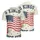 USA 250th Birthday 1776: No Kings In America Distressed Flag Tropical Hibiscus Men's Polo Shirt (Lightweight) - 3