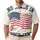 USA 250th Birthday 1776: No Kings In America Distressed Flag Tropical Hibiscus Men's Polo Shirt (Lightweight) - 1