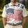 USA 250th Birthday 1776: No Kings In America Distressed Flag Tropical Hibiscus Men's Polo Shirt (Lightweight) - 4