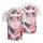 USA 250th Anniversary Pig: Flag Bandana, Bubble Gum, Hibiscus, Plumeria Scroll Men's Polo Shirt (Lightweight) - 3