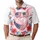 USA 250th Anniversary Pig: Flag Bandana, Bubble Gum, Hibiscus, Plumeria Scroll Men's Polo Shirt (Lightweight) - 1