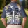 America 250th Patriotic Thin Blue Line Bow 1776-2026 Polo Floral Design Men's Polo Shirt (Lightweight) - 5