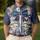 America 250th Patriotic Thin Blue Line Bow 1776-2026 Polo Floral Design Men's Polo Shirt (Lightweight) - 4