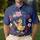 USA 250th Anniversary Patriotic Duck: Top Hat Flag Hibiscus Tropical Design Men's Polo Shirt (Lightweight) - 4