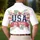 USA 250th Anniversary Patriotic Navy Crimson White Hibiscus Tropical Gold Scrollwork Men's Polo Shirt (Lightweight) - 5