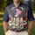 America 250th Anniversary Eagle Flag Tropical Hibiscus 1776-2026 Semiquincentennial Men's Polo Shirt (Lightweight) - 4