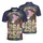 America 250th Anniversary Eagle Flag Tropical Hibiscus 1776-2026 Semiquincentennial Men's Polo Shirt (Lightweight) - 3