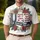 America 250th Anniversary: Patriotic Polo USA, Freedom Banner, Floral Gold Design Men's Polo Shirt (Lightweight) - 4