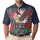 America 250th Bald Eagle Tropical Patriotic Hibiscus 1776-2026 Stars & Ribbons Men's Polo Shirt (Lightweight) - 1
