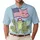 America's 250th Anniversary Frog In Red Cap US Flag Tropical Leaves Blue Jean Men's Polo Shirt (Lightweight) - 1