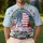 America 250th Anniversary Lady Liberty Torch 1776 Emblem Stars Stripes Men's Polo Shirt (Lightweight) - 4