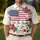 America 250th Birthday Distressed Flag, We The People 2026, Jet Planes, Tropical Gold Scroll Men's Polo Shirt (Lightweight) - 4