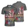 America 250th Anniversary USA Flag Scroll 1776 Freedom Crimson Gold Floral Men's Polo Shirt (Lightweight) - 3
