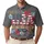 America 250th Anniversary USA Flag Scroll 1776 Freedom Crimson Gold Floral Men's Polo Shirt (Lightweight) - 1