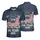 Patriotic America 250th Anniversary Distressed Flag 1776 We the People Hibiscus Palm Men's Polo Shirt (Lightweight) - 3