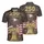 America 250th Birthday Eagle Liberty Bell Flag 1776-2026 Gold Tropical Design Men's Polo Shirt (Lightweight) - 3
