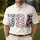 USA 250th Anniversary Est 1776 Patriotic Collegiate Floral Navy Red Art Men's Polo Shirt (Lightweight) - 4