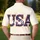America 250th Anniversary USA Block Script Letters Hibiscus Palm Stars Men's Polo Shirt (Lightweight) - 5
