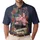 America 250th Anniversary Cross Flag Soldiers 1776 One Nation Under God Scroll Hibiscus Men's Polo Shirt (Lightweight) - 1