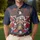 USA 250th Anniversary Eagle Liberty Bell 1776 Patriotic Hibiscus Stars Stripes Navy Gold Men's Polo Shirt (Lightweight) - 4