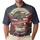 America 250th Anniversary Liberty Bell Distressed Flag Palm Hibiscus Emblem 1776-2026 Men's Polo Shirt (Lightweight) - 1
