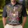 America's 250th Anniversary Eagle Anvil 1776-2026 Flag Palm Hibiscus Design Men's Polo Shirt (Lightweight) - 4