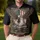 USA 250th Anniversary Historic Eagle Lady Liberty Flag 1776 2026 Ornate Gold Bronze Men's Polo Shirt (Lightweight) - 4