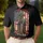 USA 250th Anniversary Patriotic Flag Tribute: Battlefield Cross, Musket & Helmet Design Men's Polo Shirt (Lightweight) - 4