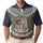 America 250th Eagle Liberty Bell 1776-2026 Gold Scrollwork Patriotic Tropical Men's Polo Shirt (Lightweight) - 1
