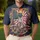 America 250th Birthday Liberty Torch Hand Flag Gold Scroll Tropical Frame 1776 Men's Polo Shirt (Lightweight) - 4