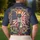 America 250th Birthday Liberty Torch Hand Flag Gold Scroll Tropical Frame 1776 Men's Polo Shirt (Lightweight) - 5