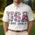 America 250th Commemorative Patriotic Polo Collegiate USA Floral Est. 1776 Stars Men's Polo Shirt (Lightweight) - 4