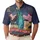 USA 250th Birthday: Liberty, Flag, Eagle Tropical Illustration - White House, Rushmore, 1776-2026 Men's Polo Shirt (Lightweight) - 1