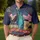 USA 250th Birthday: Liberty, Flag, Eagle Tropical Illustration - White House, Rushmore, 1776-2026 Men's Polo Shirt (Lightweight) - 4