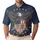 USA 250th Anniversary Eagle Shield Outstretched Wings Flag Motif 1776 Stars Banner Men's Polo Shirt (Lightweight) - 1