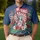 America 250th Anniversary Liberty 1776 No Kings Patriotic Tropical Colonial Blue Gold Men's Polo Shirt (Lightweight) - 4