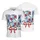 USA 250th Anniversary Patriotic Floral Letters 1776-2026 Tropical Americana Men's Polo Shirt (Lightweight) - 3
