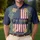USA 250th Birthday Distressed Flag Tropical Palm Gold Scrollwork Stars Men's Polo Shirt (Lightweight) - 4