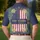USA 250th Birthday Distressed Flag Tropical Palm Gold Scrollwork Stars Men's Polo Shirt (Lightweight) - 5