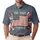 America 250th Anniversary Distressed Flag Tropical Palm Hibiscus Patriotic 1776-2026 Men's Polo Shirt (Lightweight) - 1