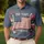 America 250th Anniversary Distressed Flag Tropical Palm Hibiscus Patriotic 1776-2026 Men's Polo Shirt (Lightweight) - 4