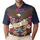 America 250th Semiquincentennial: Soaring Eagle, Hibiscus, Stars & Stripes Design Men's Polo Shirt (Lightweight) - 1