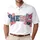 Patriotic America 250th Collegiate Wordmark Star Stripe Hibiscus Palm Men's Polo Shirt (Lightweight) - 1